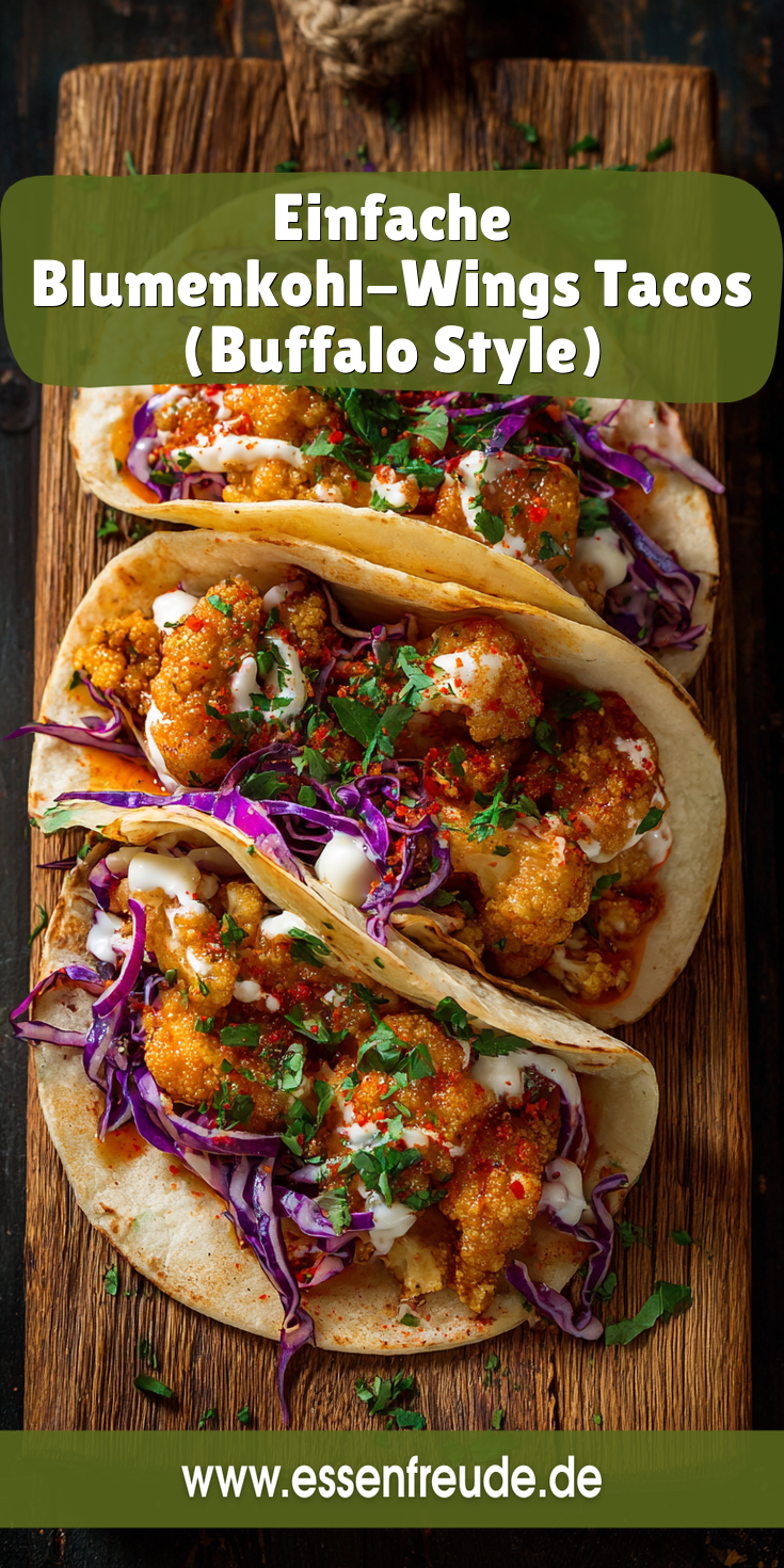 Blumenkohl 'Wings' Buffalo Style Tacos