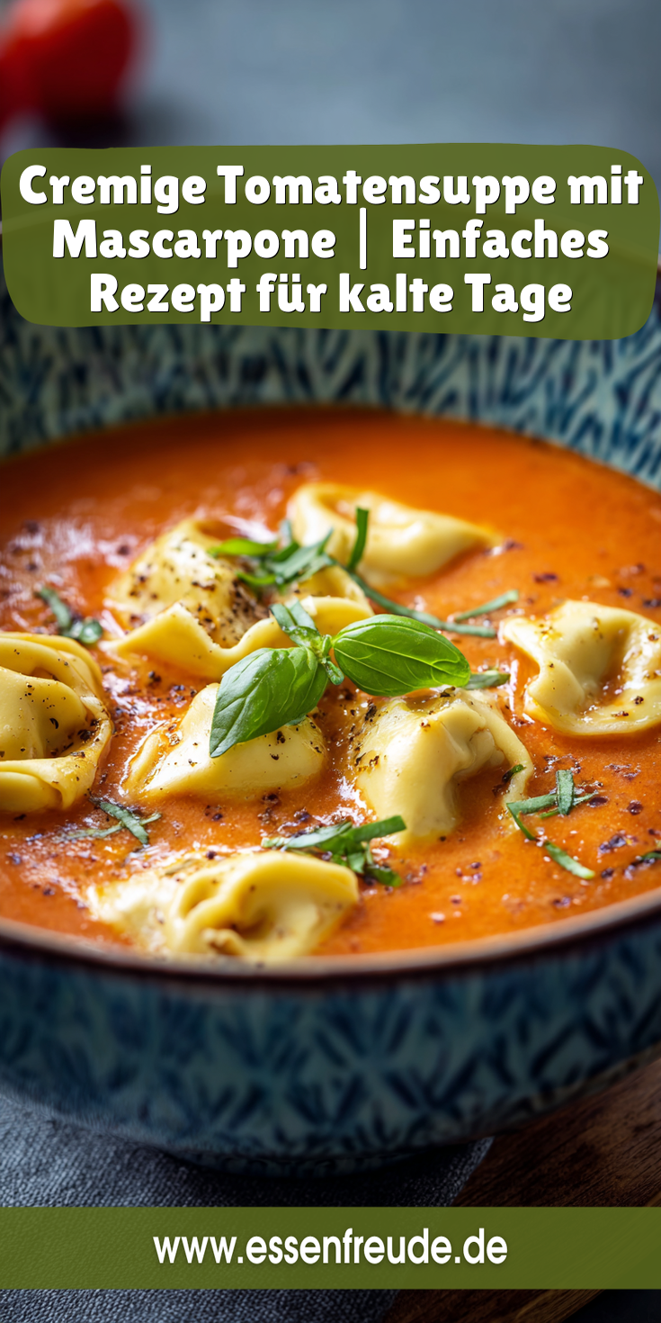 Cremige geröstete Tomatensuppe mit Mascarpone | Einfaches Rezept