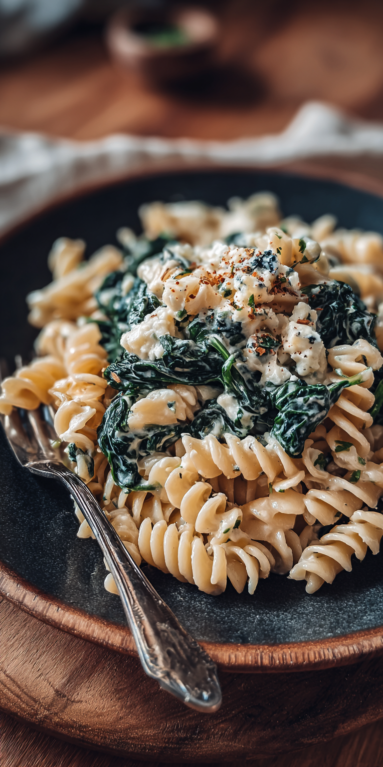 Cremige One-Pot Pasta mit Spinat & Gorgonzola - in 20 Minuten fertig!