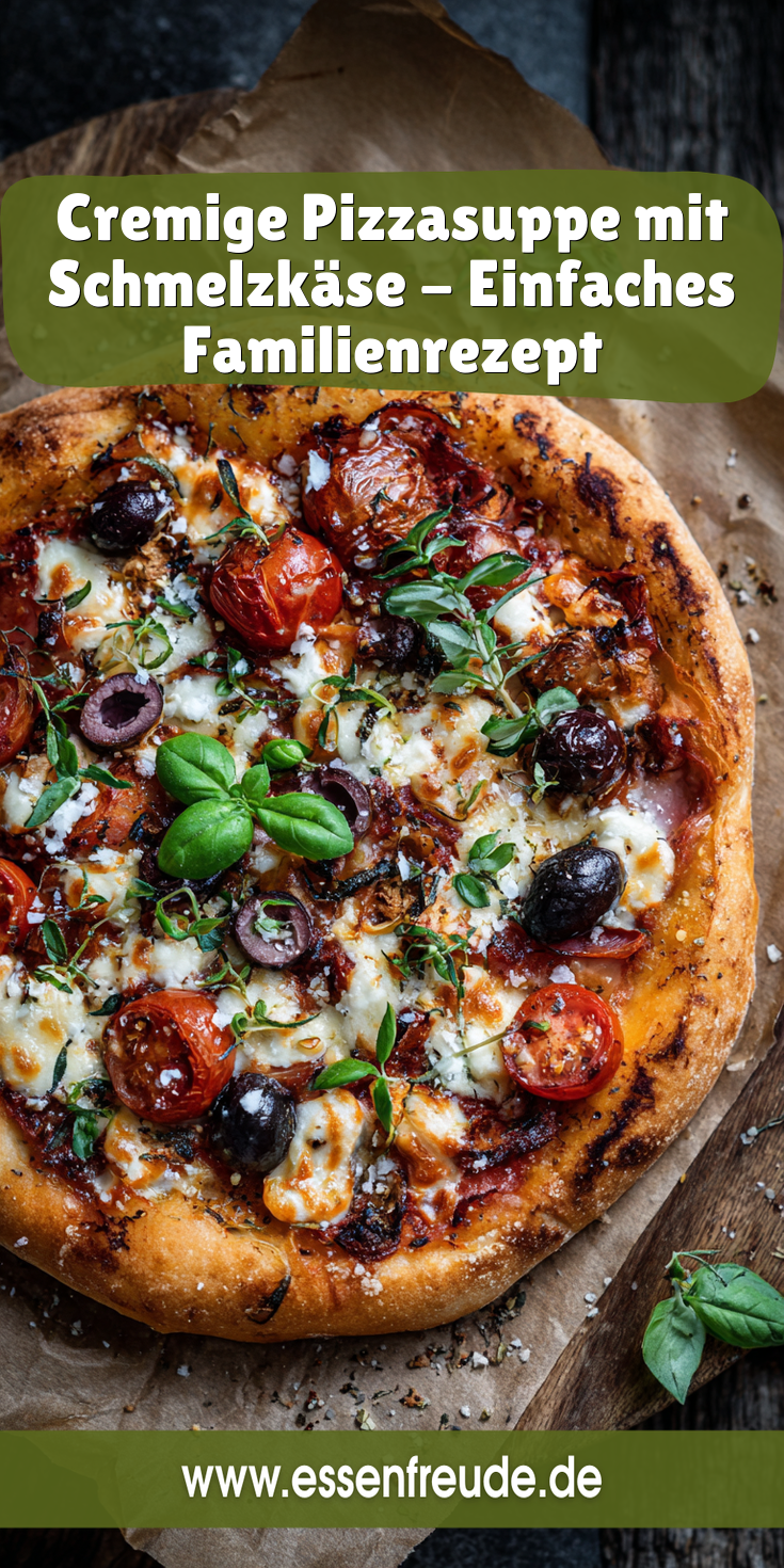 Cremige Pizzasuppe mit Schmelzkäse - Einfach & unwiderstehlich!
