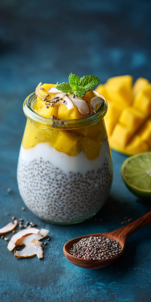 Cremiger Chia-Pudding mit frischer Mango - Einfaches Sommer-Frühstück