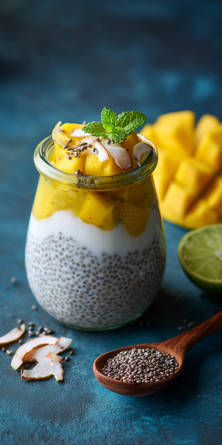 Cremiger Chia-Pudding mit frischer Mango - Einfaches Sommer-Frühstück