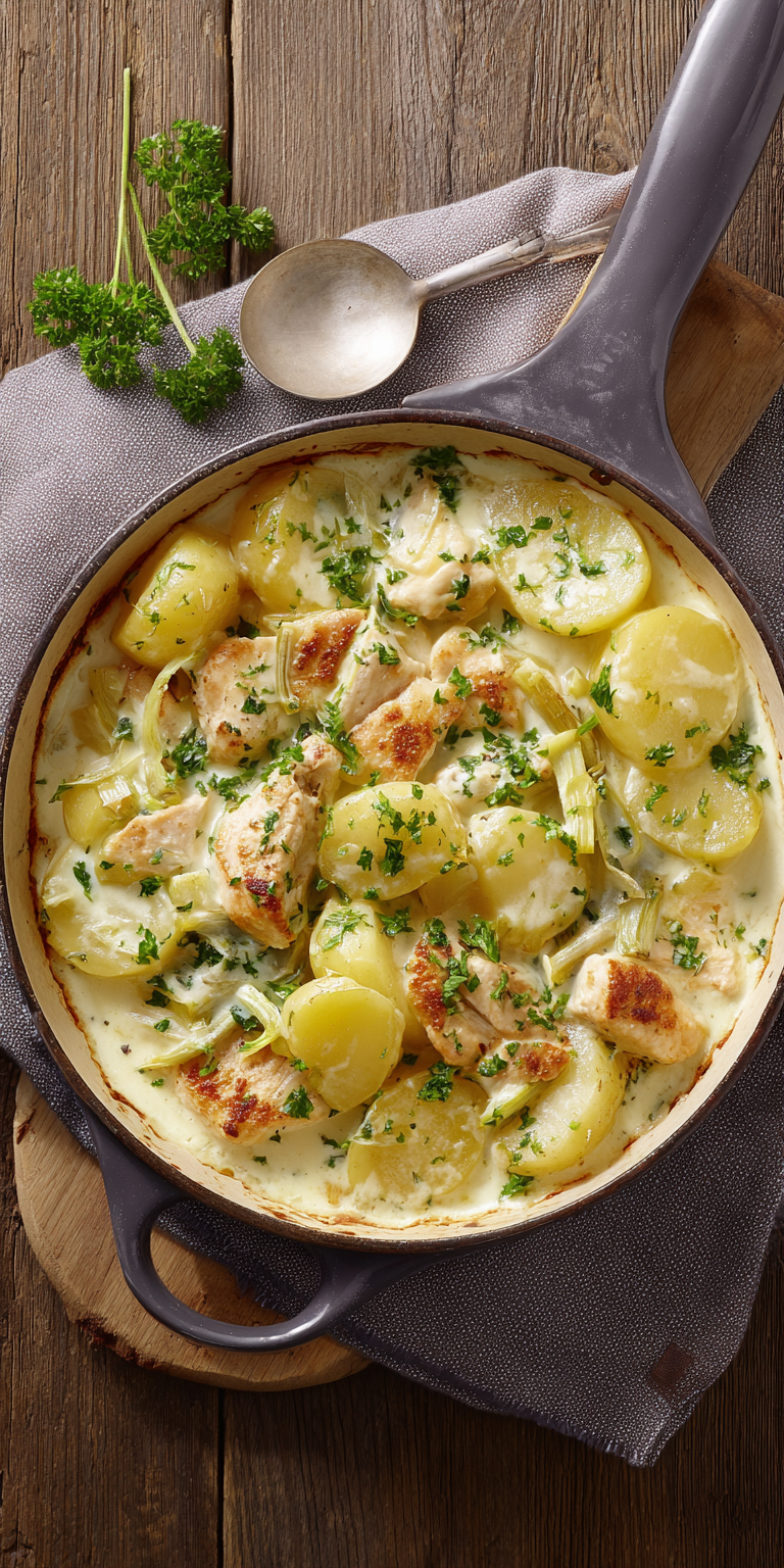 Cremiger Kartoffel-Lauch-Auflauf mit Schinken - Perfekt für kalte Tage!