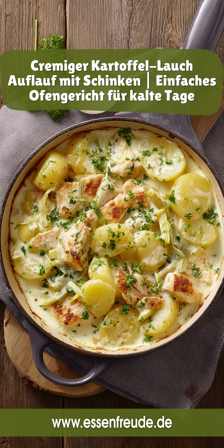Cremiger Kartoffel-Lauch-Auflauf mit Schinken - Perfekt für kalte Tage!