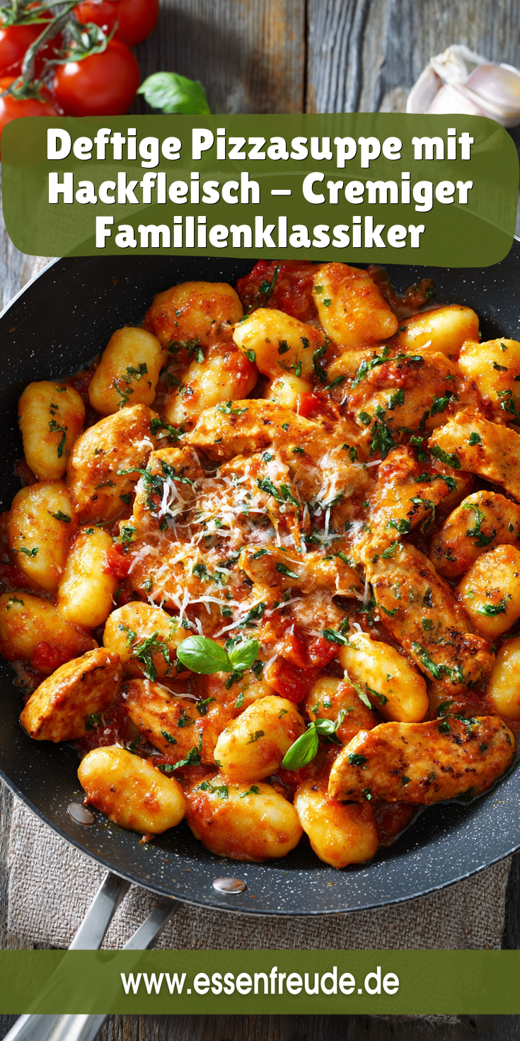 Deftige Pizzasuppe mit Hackfleisch - Cremiger Genuss!