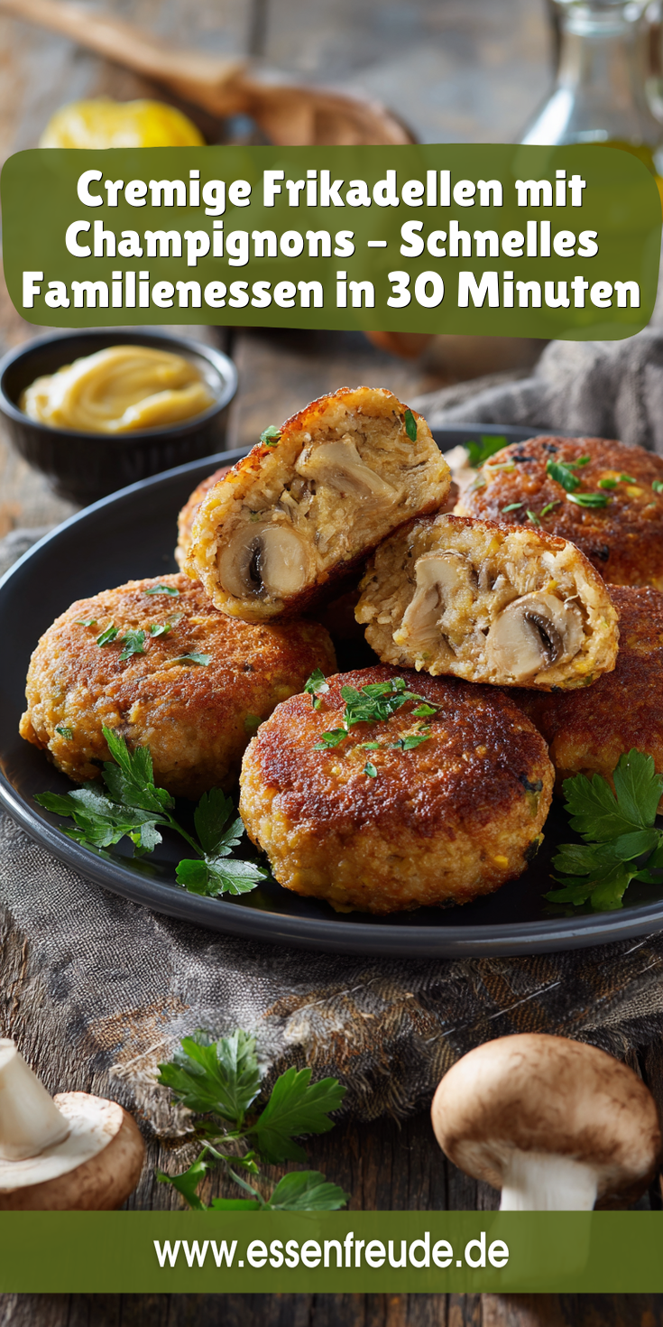 Frikadellen mit Rahm-Champignons: Cremiges Familienessen in 30 Min!