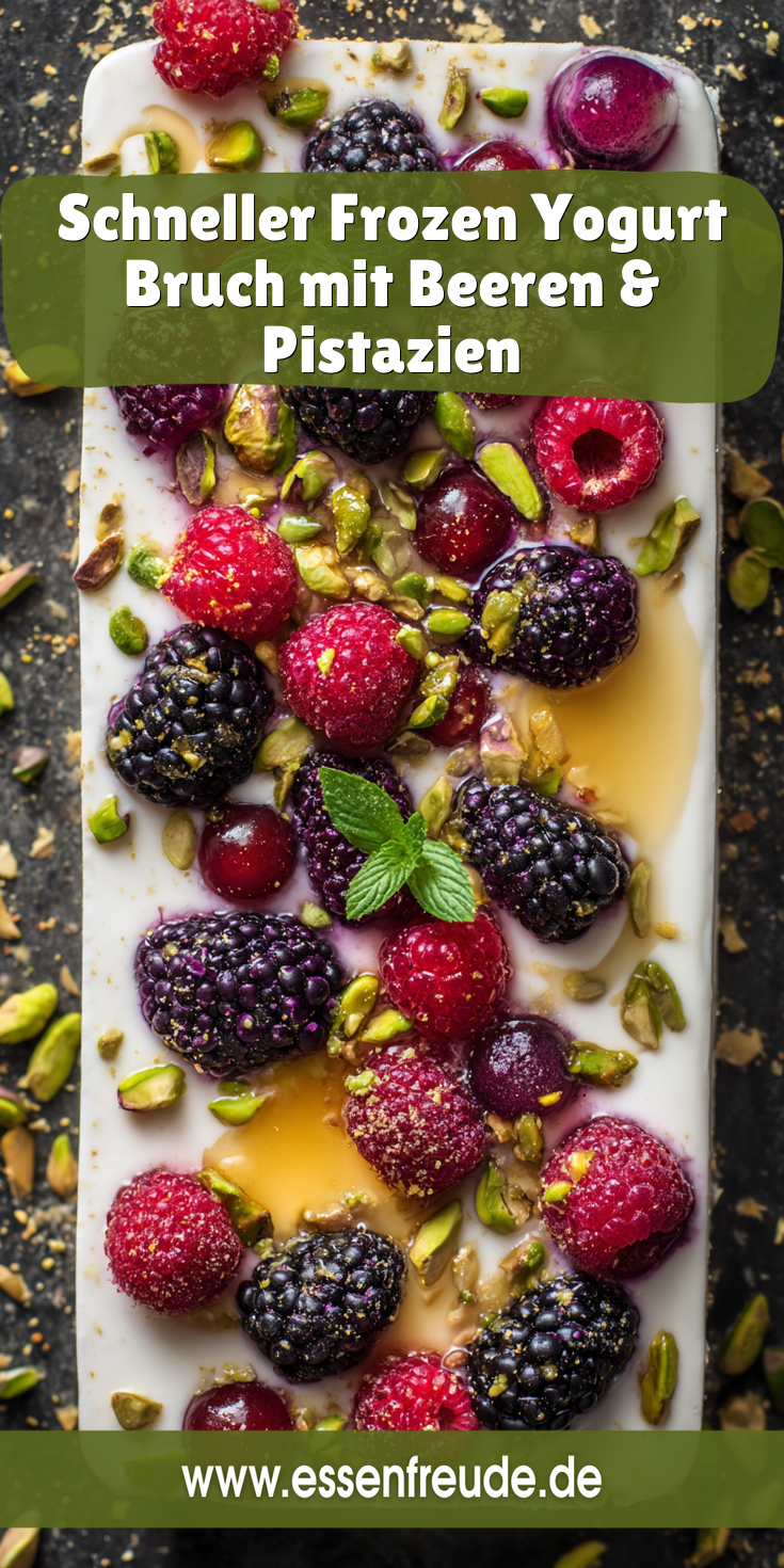 Gefrorene Joghurt-Rinde mit Beeren & Pistazien