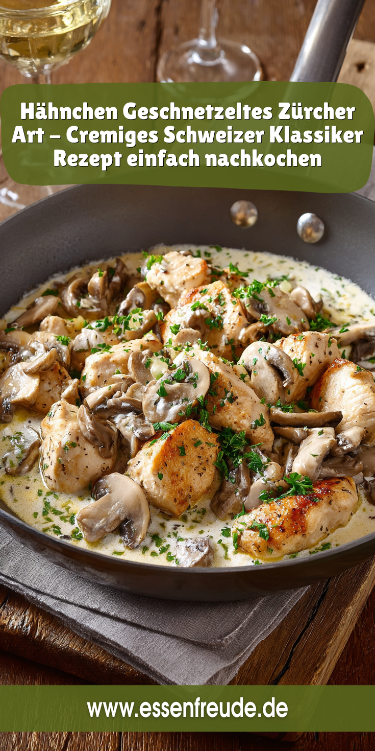 Hähnchen-Geschnetzeltes Zürcher Art - Cremiges Schweizer Klassiker-Rezept
