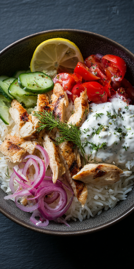 Hähnchen-Gyros-Bowl mit Reis - Einfach & Lecker!