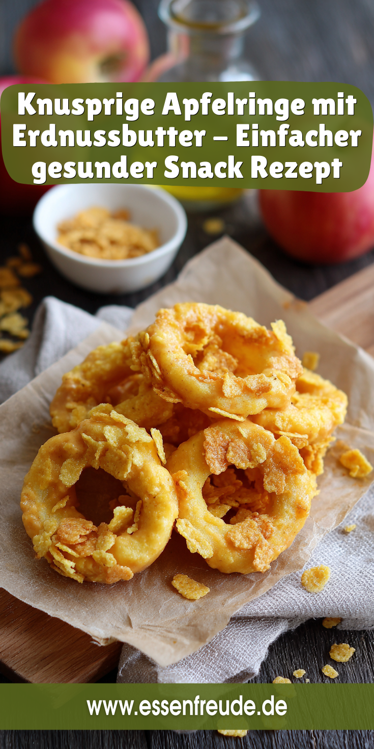 Knusprige Apfelringe mit cremiger Erdnussbutter - Einfacher & gesunder Snack!