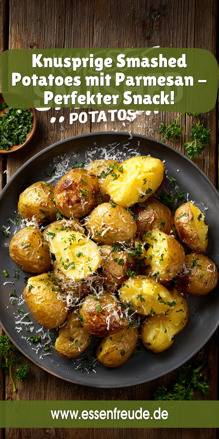 Knusprige Smashed Potatoes mit Parmesan - Der perfekte Snack!