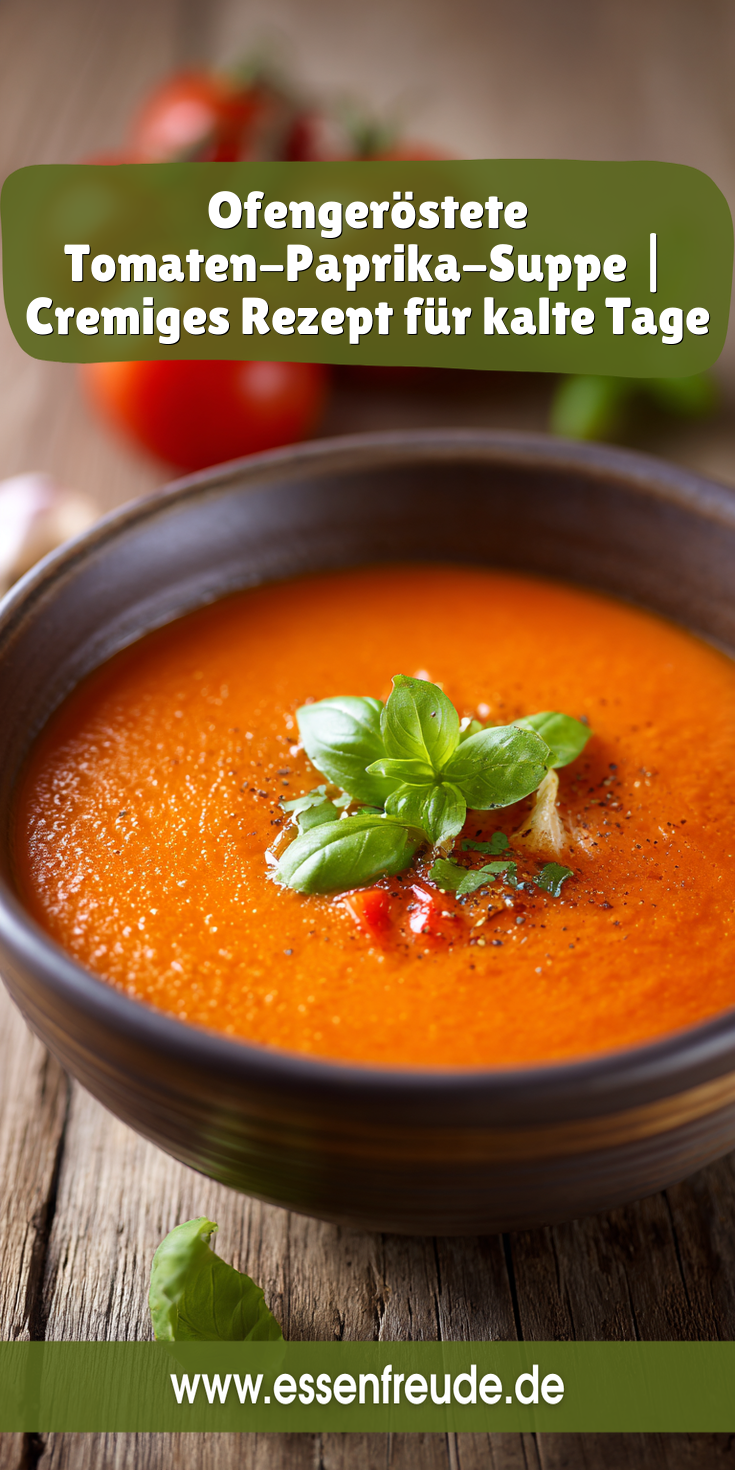 Ofengeröstete Tomaten-Paprika-Suppe | Cremig & Würzig