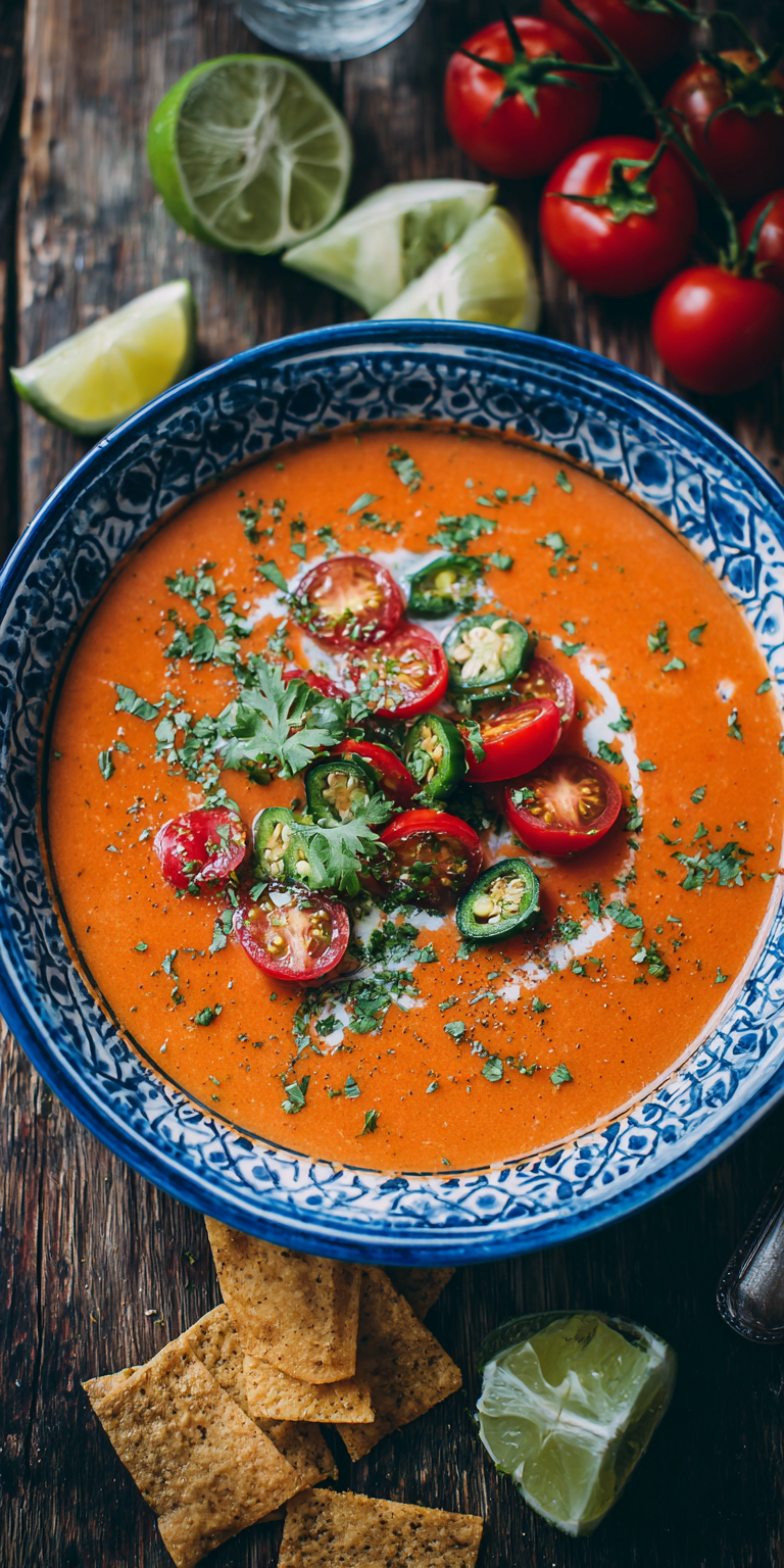 Scharfe Mexikanische Tomatensuppe | Schnelles Rezept