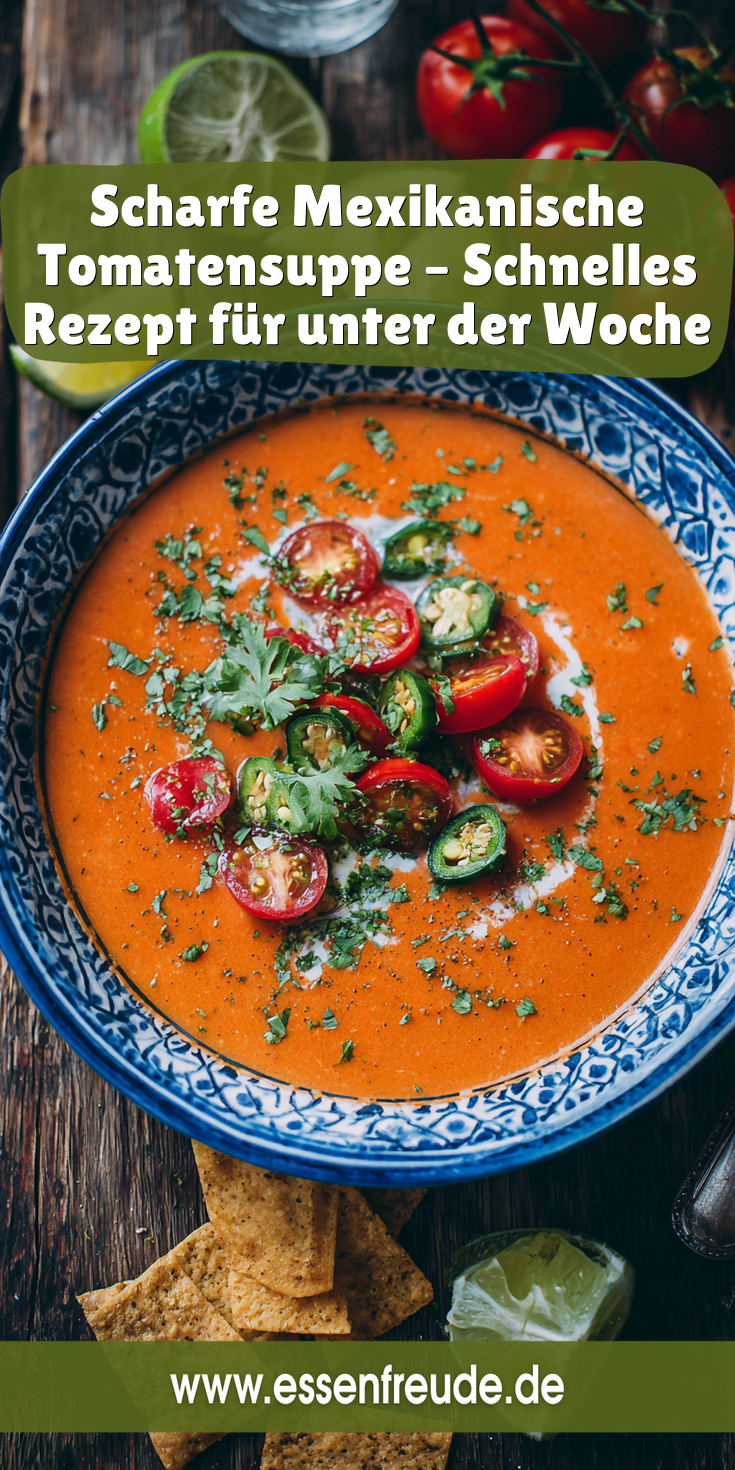 Scharfe Mexikanische Tomatensuppe | Schnelles Rezept