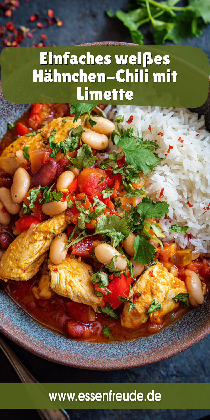 Weiße Hähnchen-Chili-Suppe mit Limette