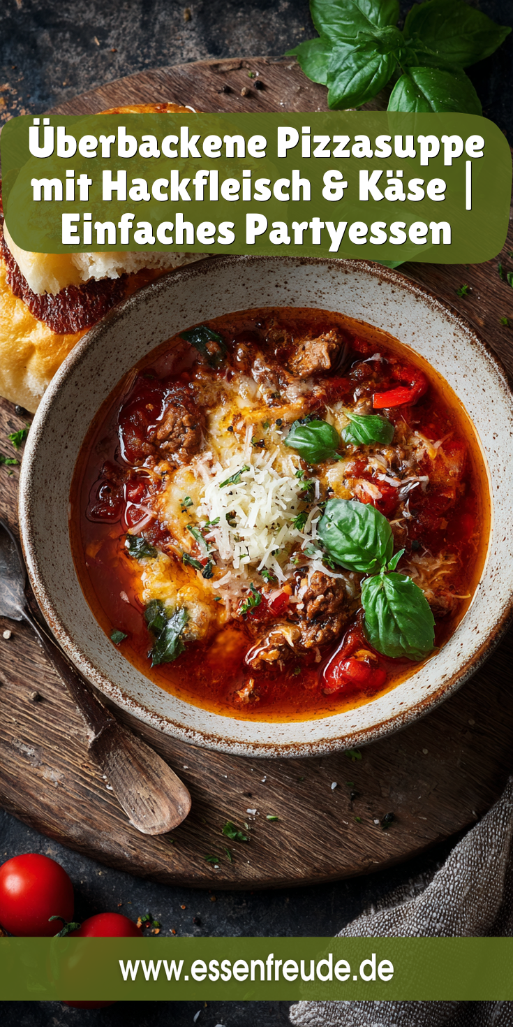 Überbackene Pizzasuppe mit Hackfleisch & Käse | Party Hit 2026