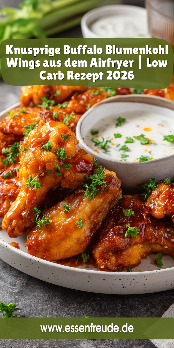 Buffalo-Blumenkohl Wings aus dem Airfryer | Low Carb Snacks 2026