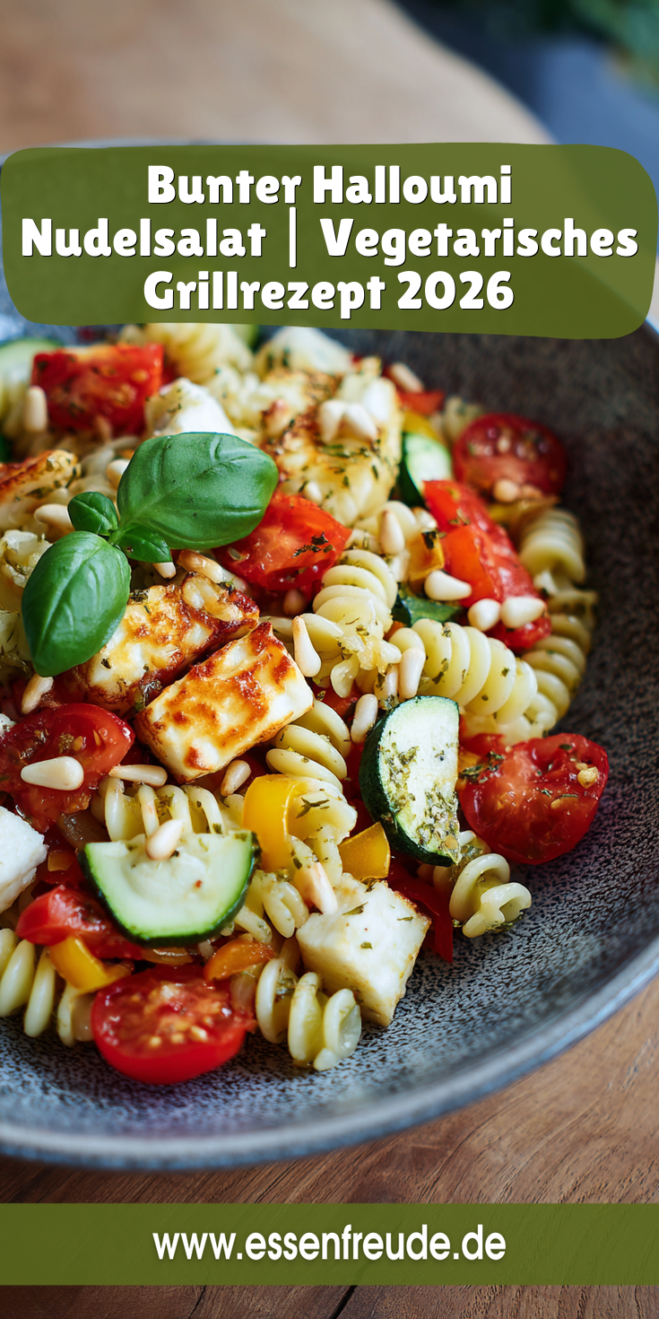 Bunter Halloumi Nudelsalat (Vegetarisch) | Grillparty 2026