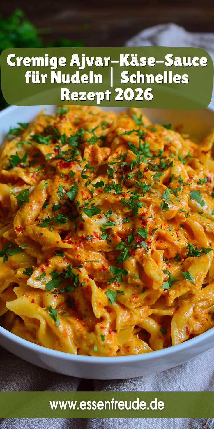 Cremige Ajvar-Käse-Sahne-Sauce zu Nudeln | Schnelle Saucen Ideen 2026