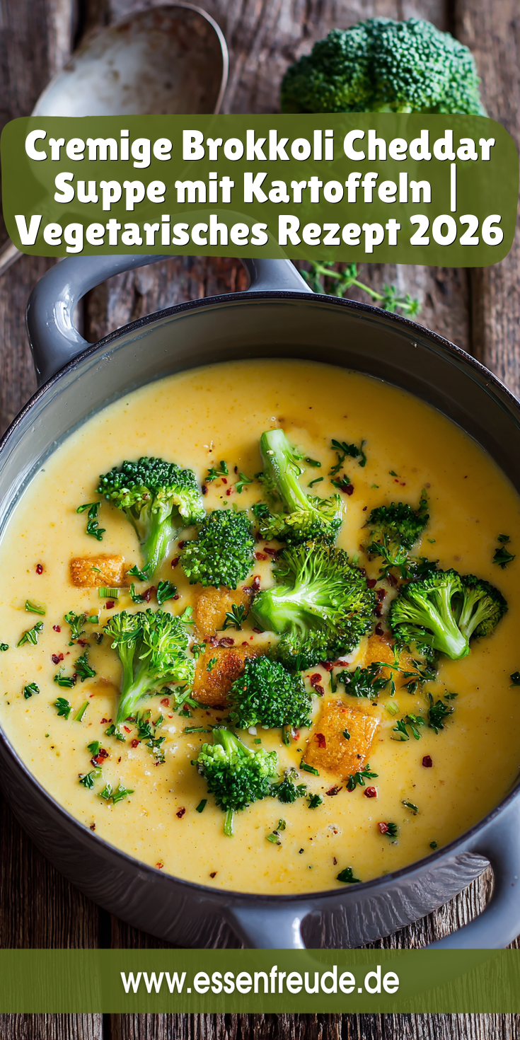Cremige Brokkoli-Suppe mit Cheddar & Kartoffeln | Vegetarisch 2026