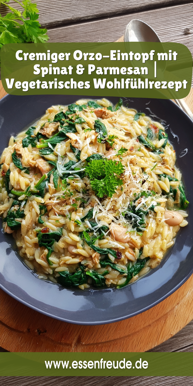 Cremiger Orzo-Eintopf mit Spinat & Parmesan | Vegetarisch 2026