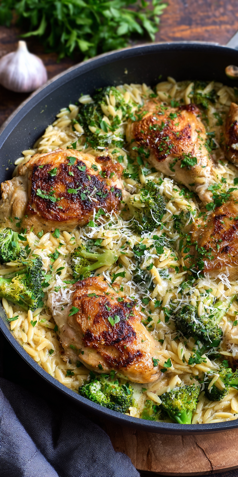 Cremiges Käse-Hähnchen-Brokkoli-Orzo (One Pan) | Familienrezepte 2026