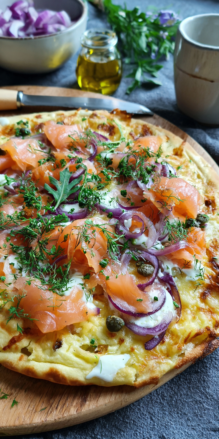 Einfache Kartoffelpizza mit Räucherlachs (Glutenfrei) | Edel & Schnell 2026