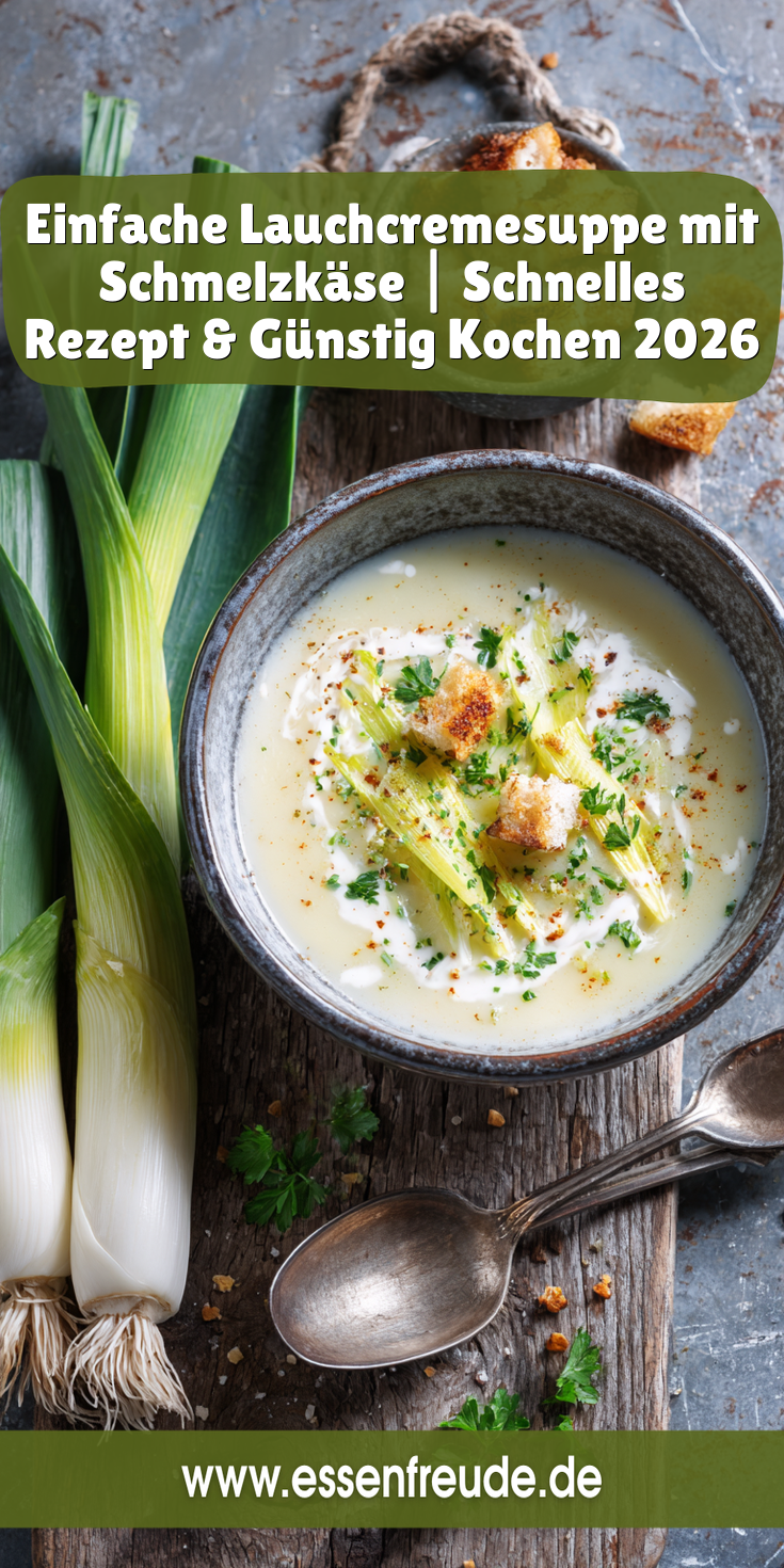 Einfache Lauchcremesuppe mit Schmelzkäse | Günstig Kochen 2026