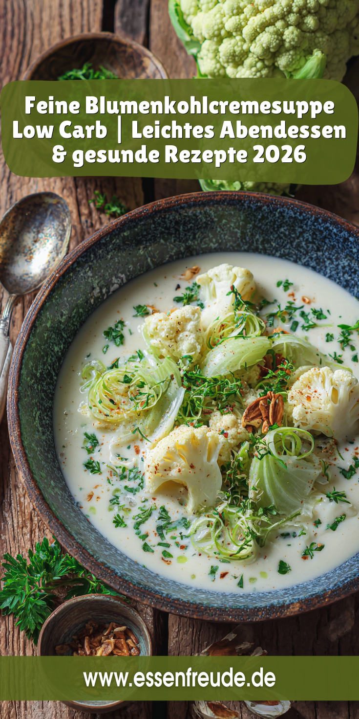 Feine Blumenkohlcremesuppe (Low Carb) | Leichtes Abendessen 2026