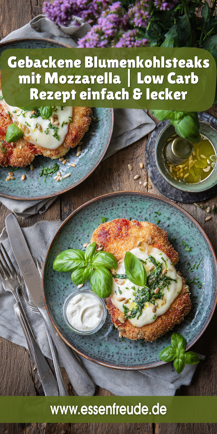 Gebackene Blumenkohlsteaks mit Mozzarella überbacken | Low Carb 2026