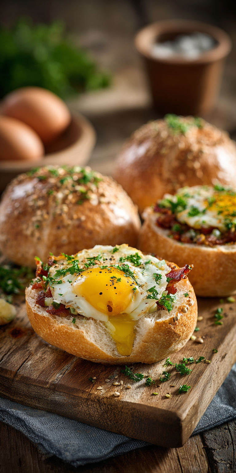 Gefüllte Frühstücksbrötchen mit Ei & Schinken | Sonntagsfrühstück 2026