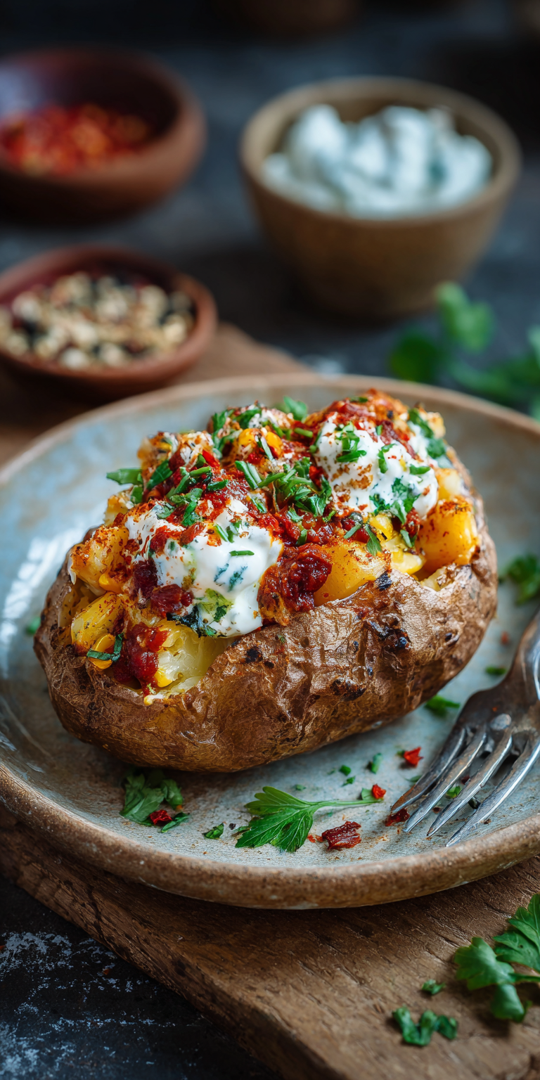 Gefüllte Ofenkartoffel (Kumpir Art) mit Sour Cream | Vegetarisch 2026