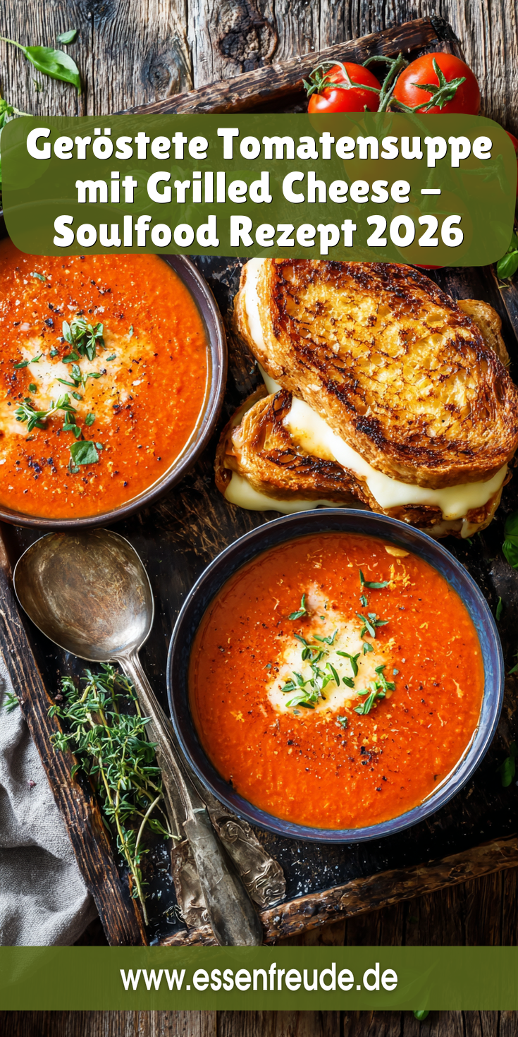 Geröstete Tomatensuppe mit Grilled Cheese Sandwich | Soulfood 2026