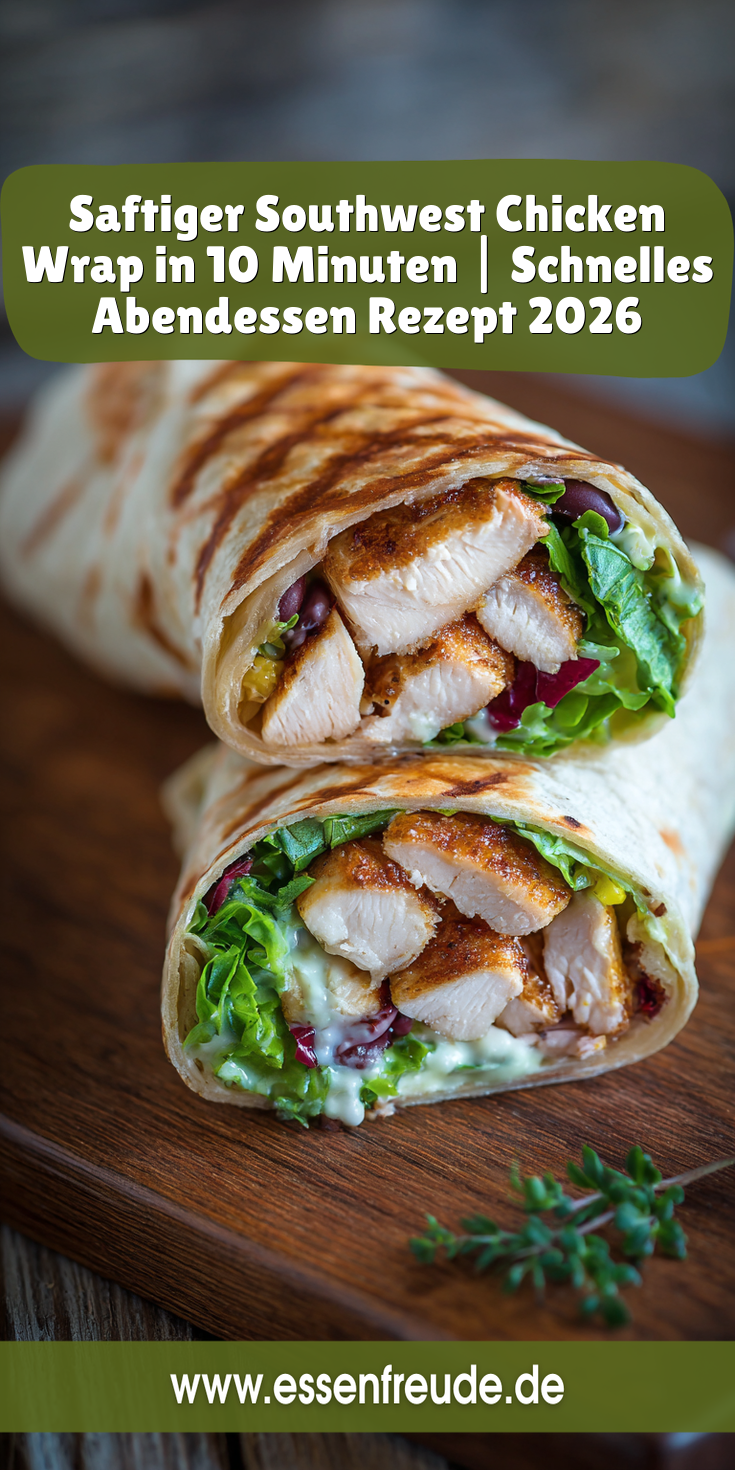 Juicy Southwest Chicken Wrap: Fertig in 10 Minuten | Schnelles Abendessen 2026