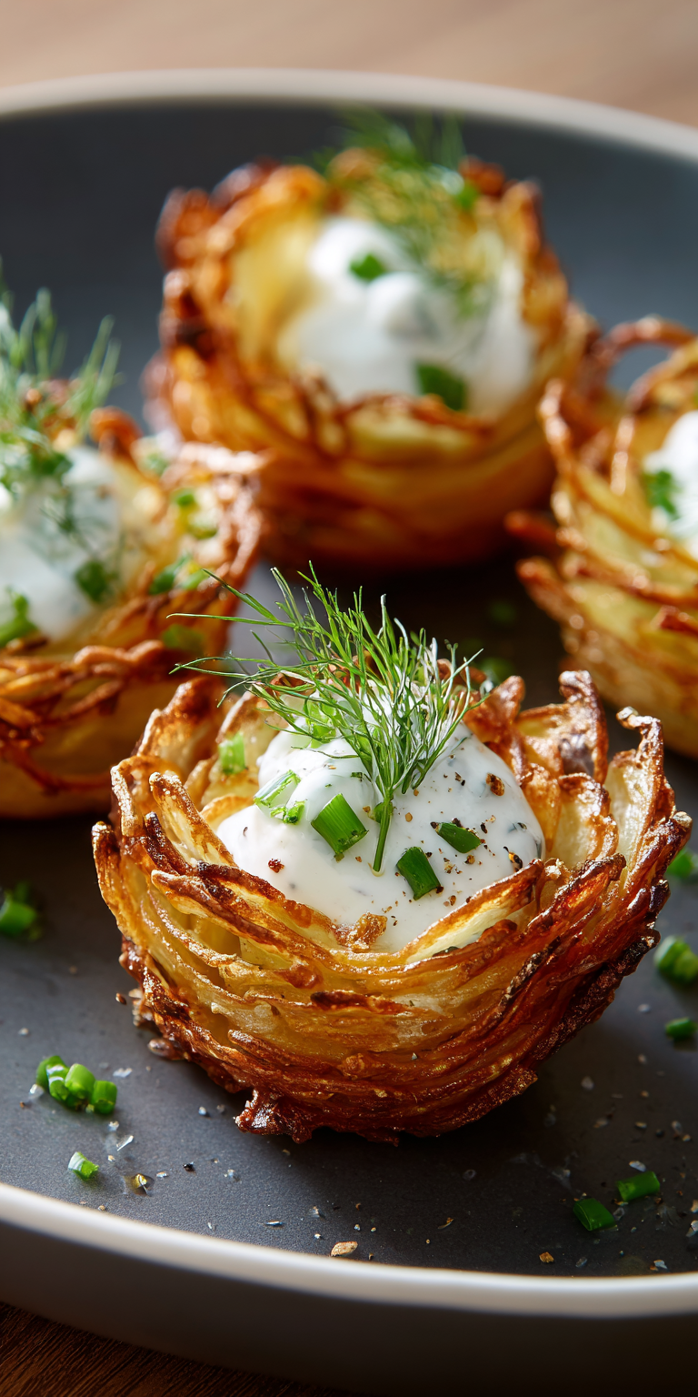 Kartoffel-Nester mit Kräuterquark | Fingerfood 2026