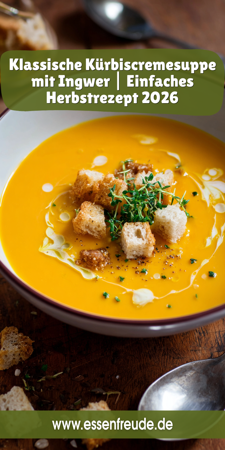 Klassische Kürbiscremesuppe mit Ingwer | Herbst Klassiker 2026