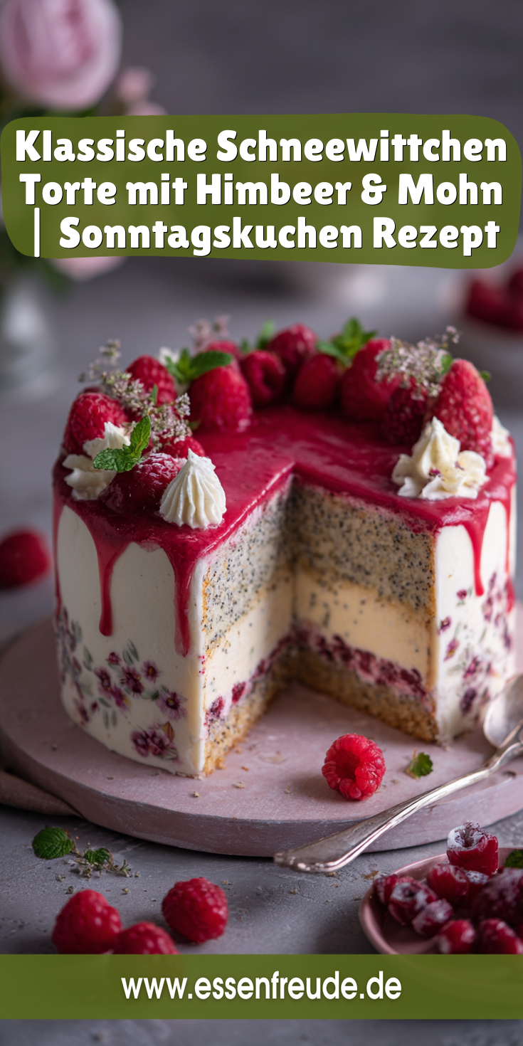 Klassische Schneewittchen Torte (Himbeer & Mohn) | Sonntagskuchen 2026