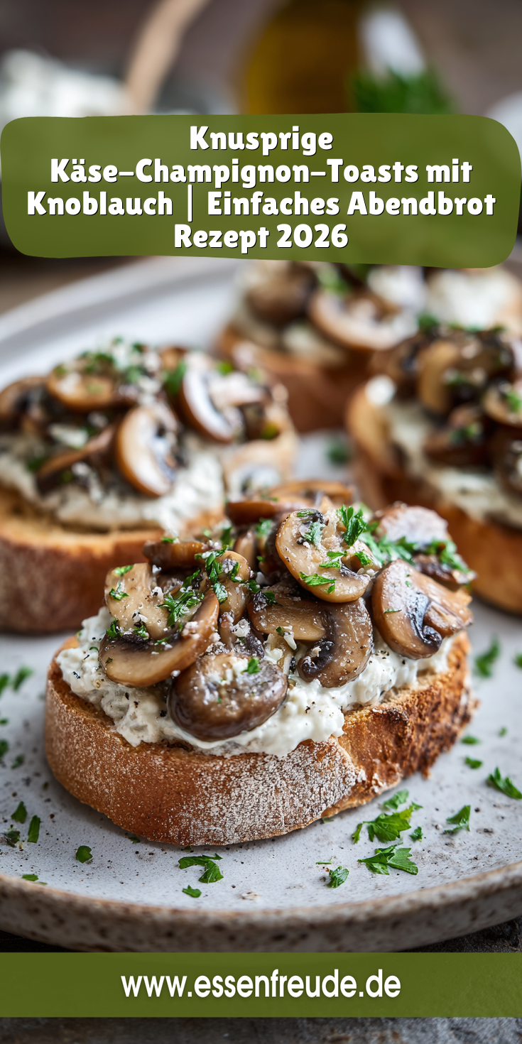 Knusprige Käse-Champignon-Toasts mit Knoblauch | Abendbrot 2026