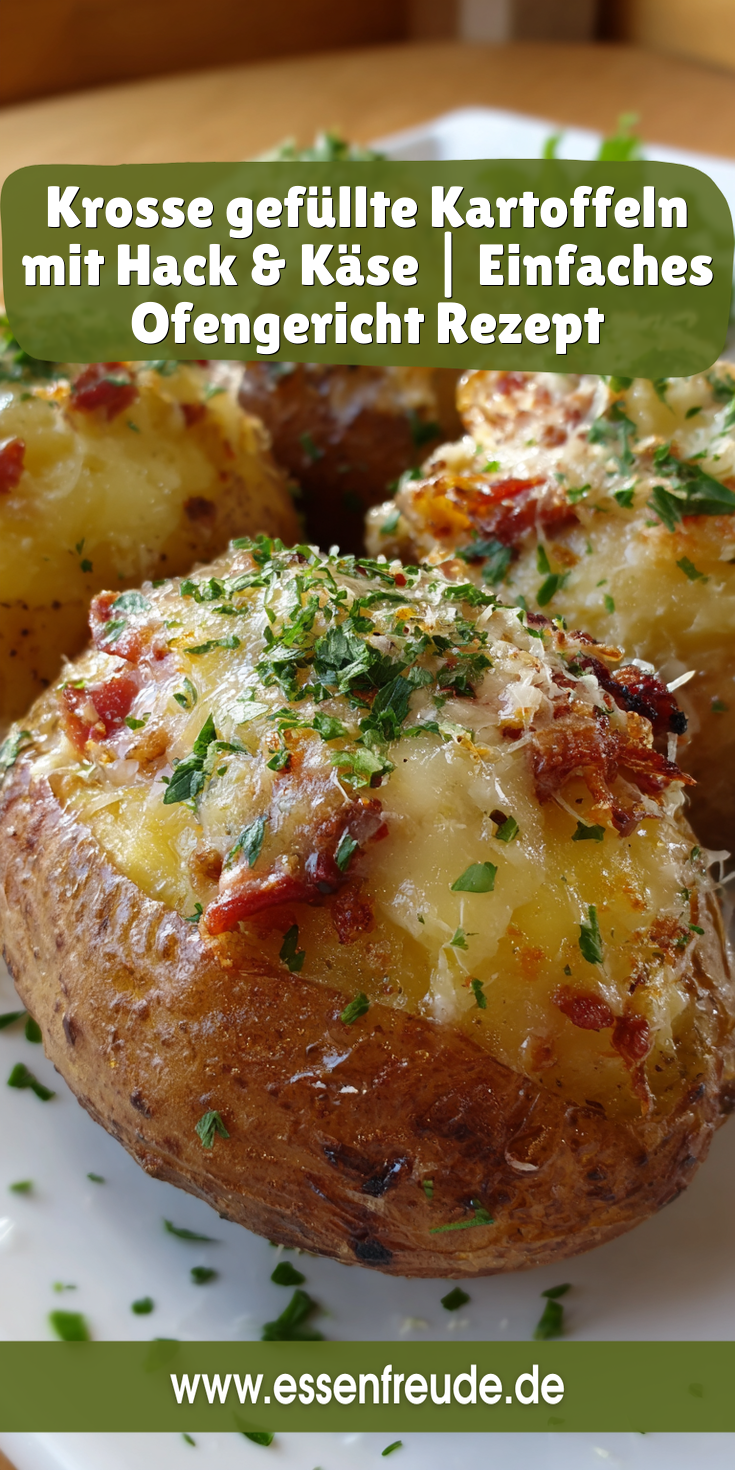 Krosse gefüllte Kartoffeln mit Rinderhack & Käse | Ofengericht 2026