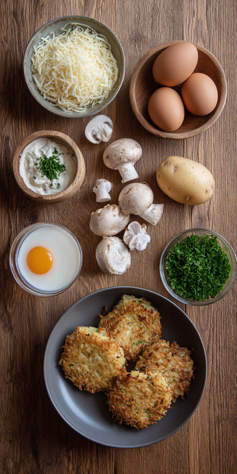 Mozzarella-Rösti mit Zwiebel-Pilzrahmsoße | Vegetarisches Abendessen 2026