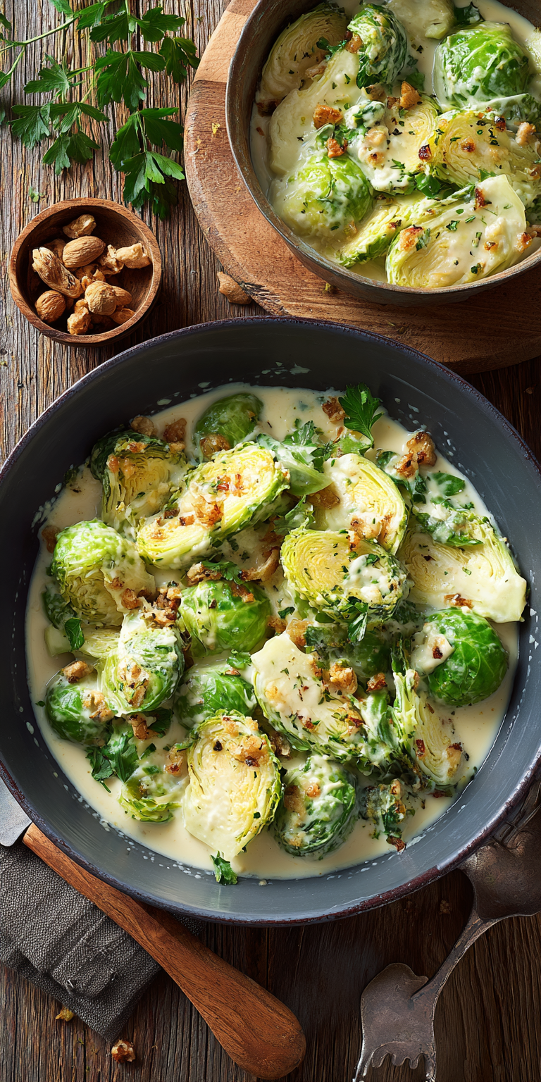 Rosenkohl in cremiger Frischkäse-Senfsauce | Schnelle Pfannengerichte 2026