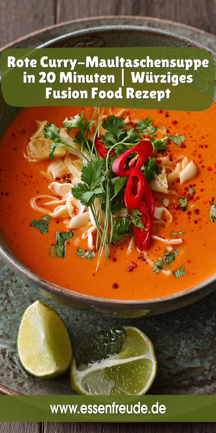 Rote Curry-Maultaschensuppe: Würzig & Schnell | Fusion Küche 2026