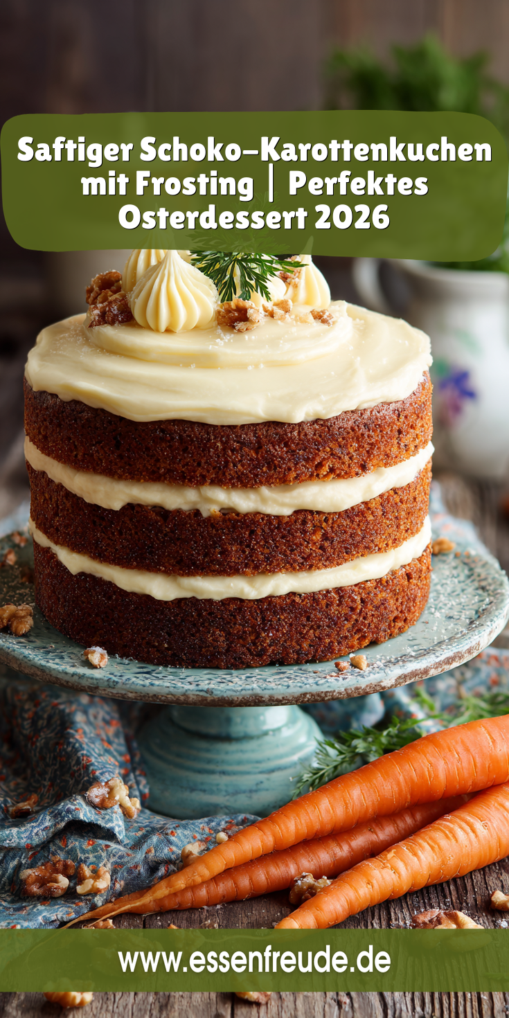 Saftiger Schoko-Karottenkuchen mit Frosting | Ostern 2026