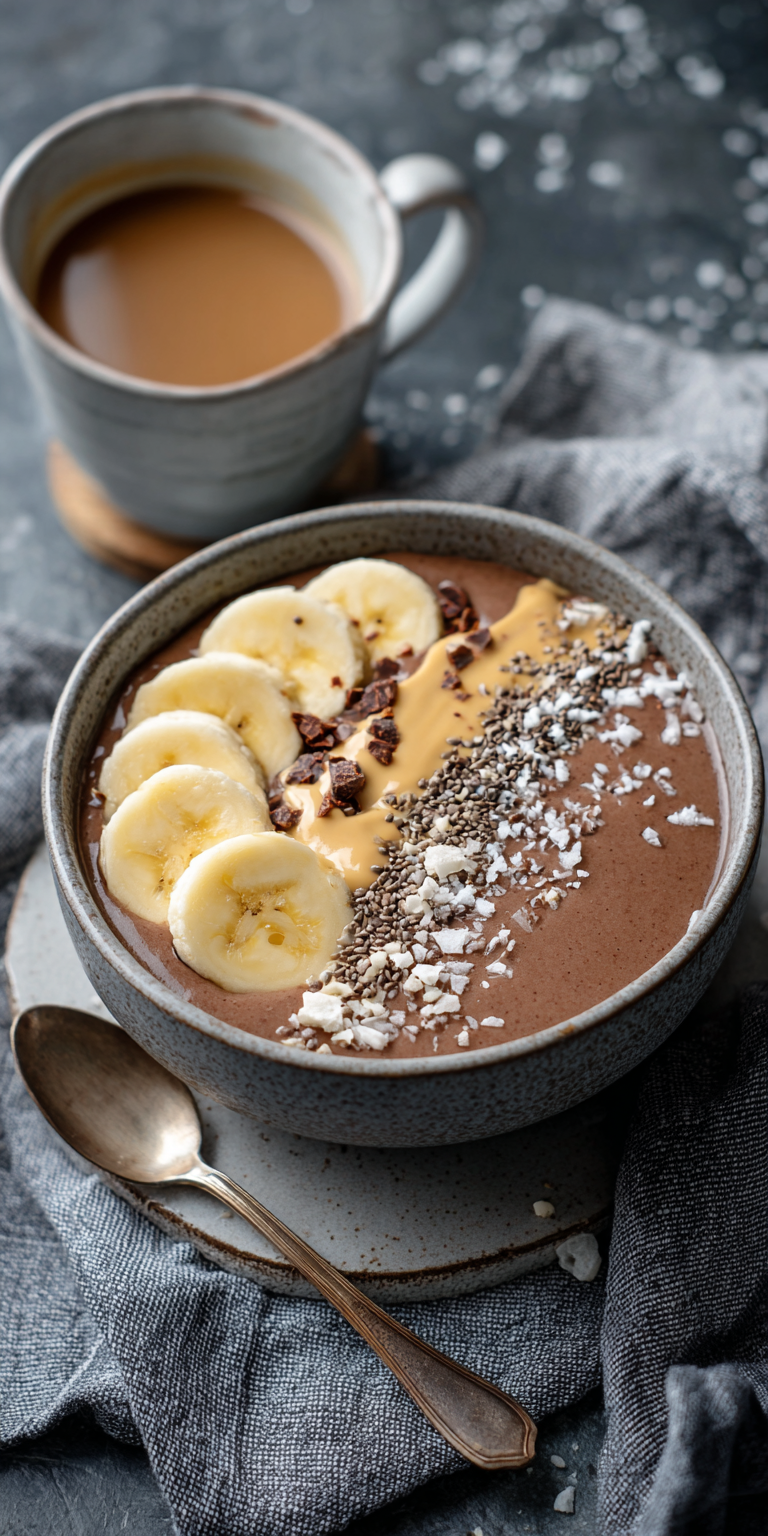 Schoko-Bananen-Erdnussbutter Smoothie Bowl | Vegan 2026