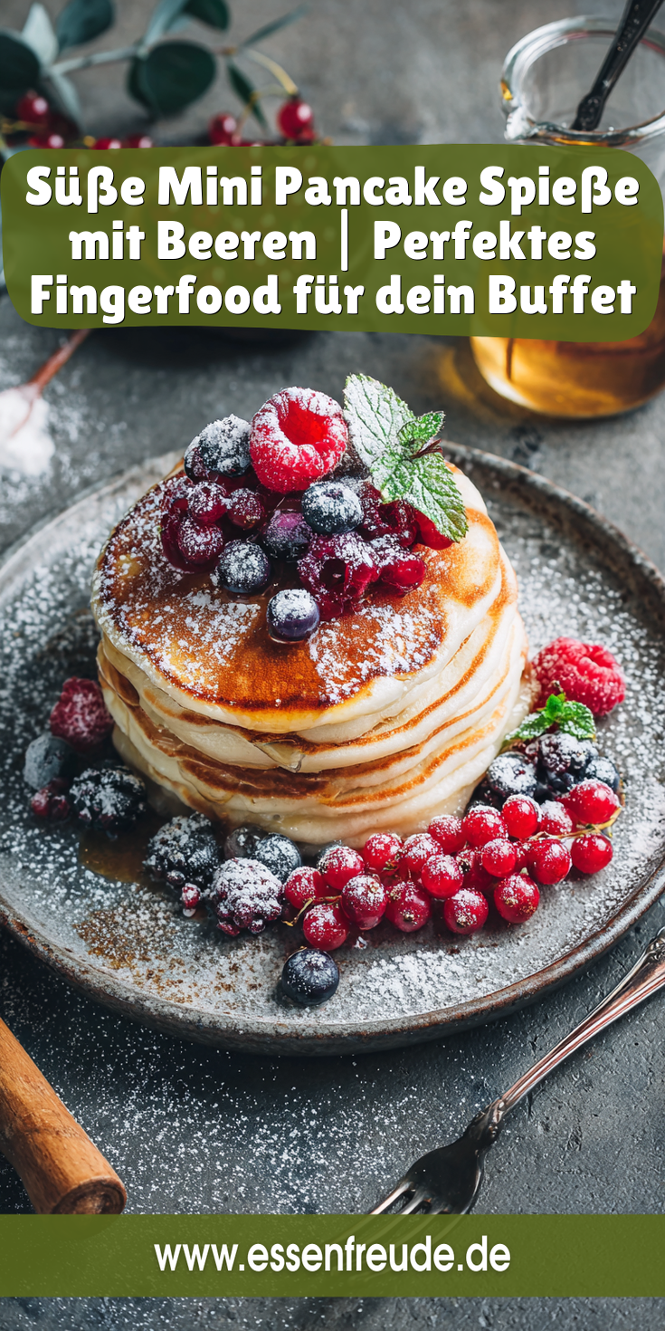 Süße Mini Pancake Spieße mit Beeren | Fingerfood Buffet 2026