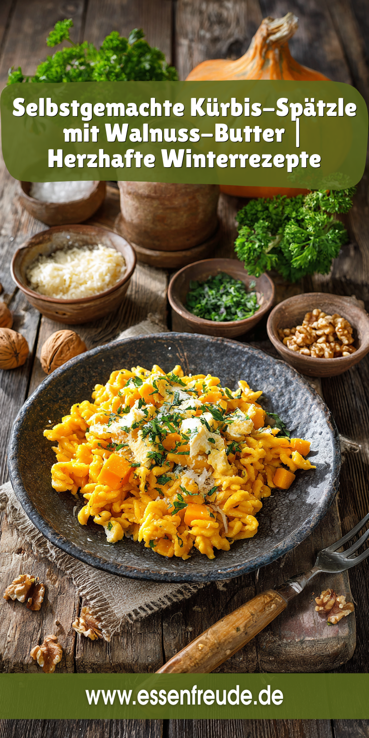 Selbstgemachte Kürbis-Spätzle mit Walnuss-Butter | Herzhafte Wintergerichte 2026