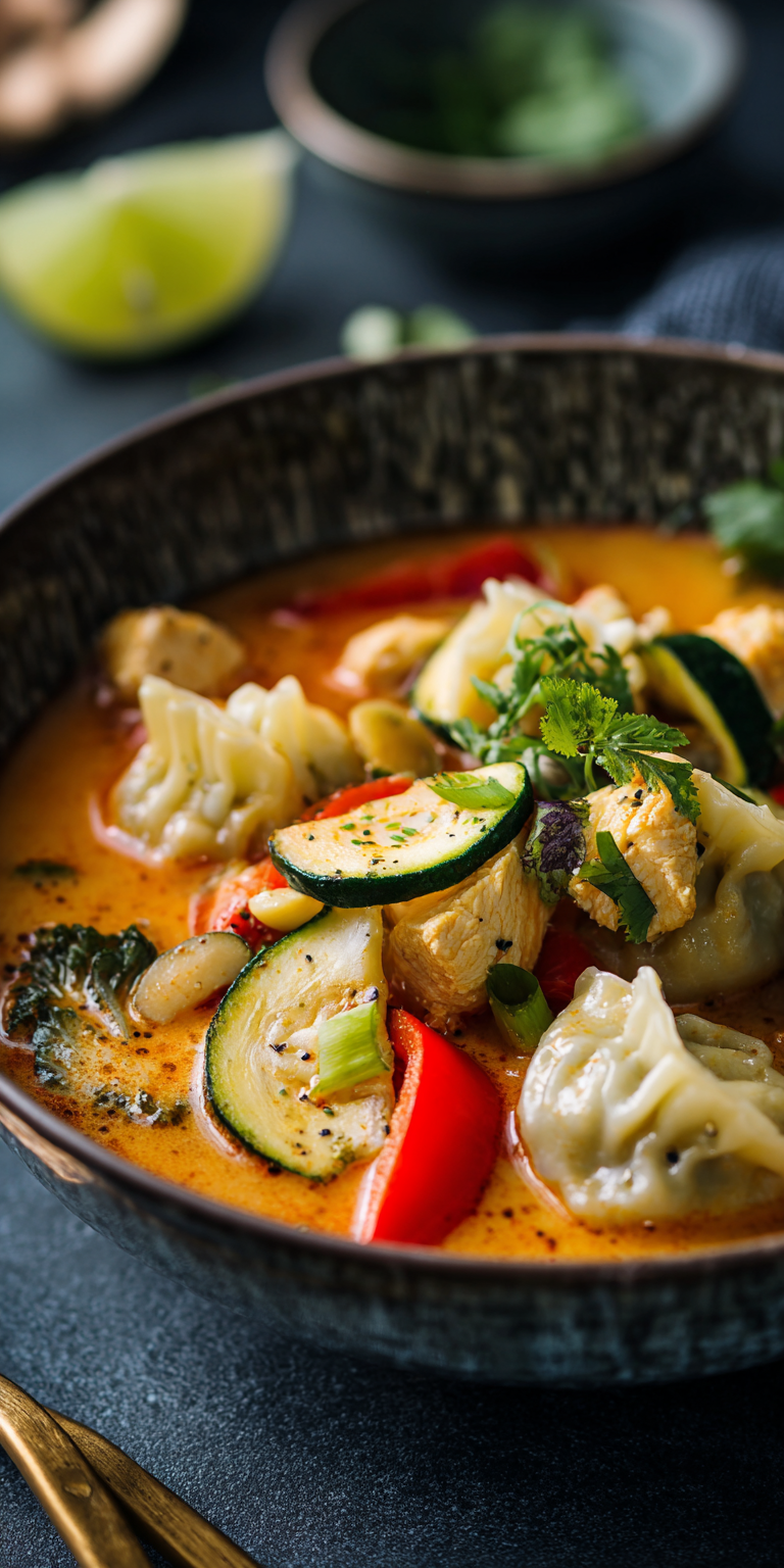Thai Kokos-Curry-Suppe mit Dumplings | 15-Minuten Rezepte 2026