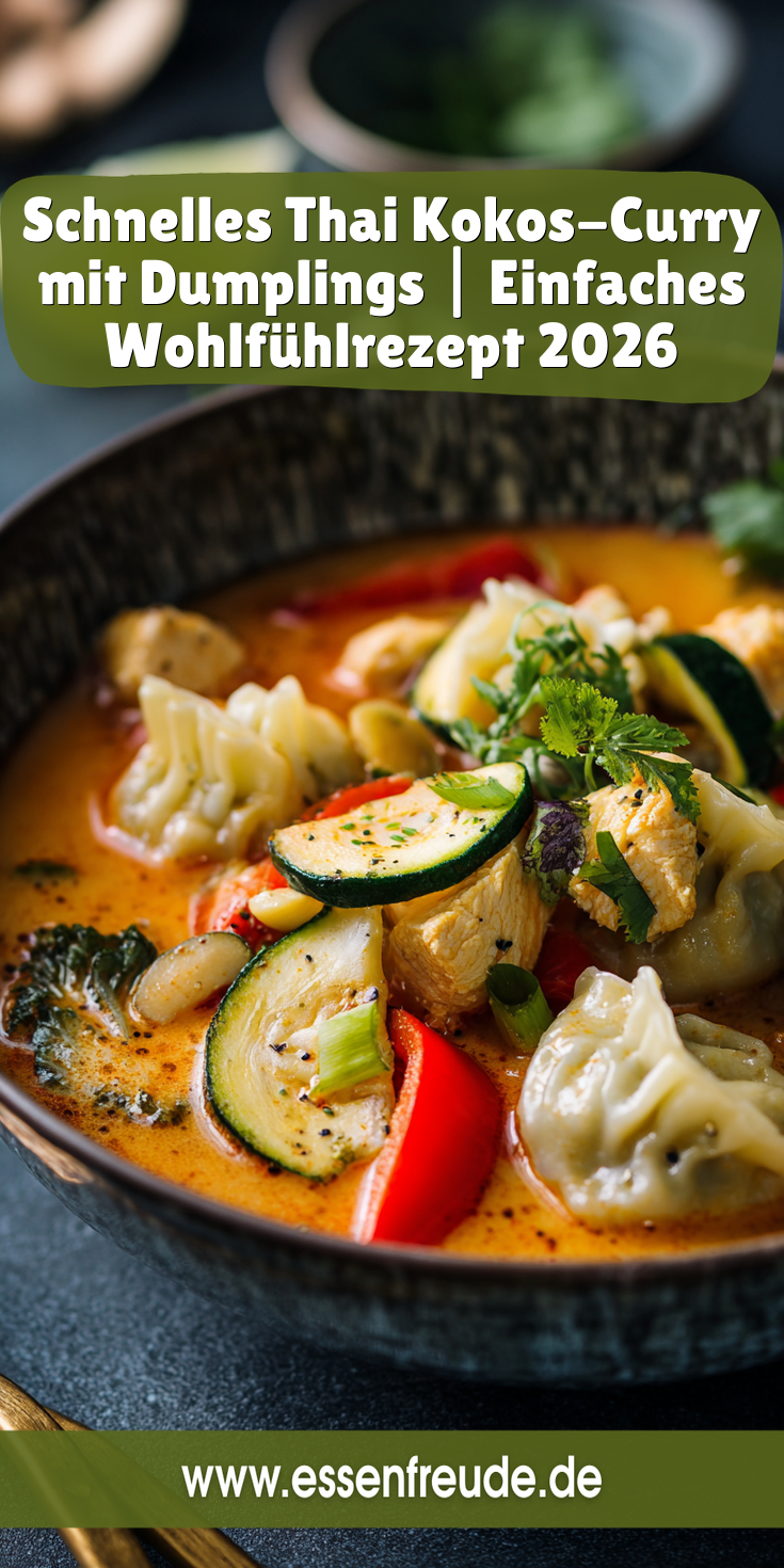 Thai Kokos-Curry-Suppe mit Dumplings (Teigtaschen) | Schnell 2026