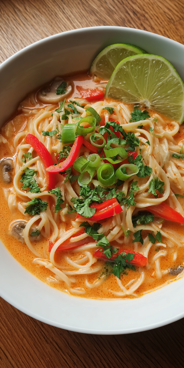 Thai Red Curry Nudeln (Vegan) | Asiatische Nudelgerichte 2026