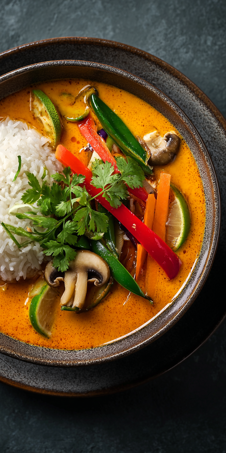 Thailändische Rote-Curry-Suppe mit Gemüse | Asiatisch 2026